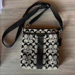 Coach Black and Cream Crossbody Bag